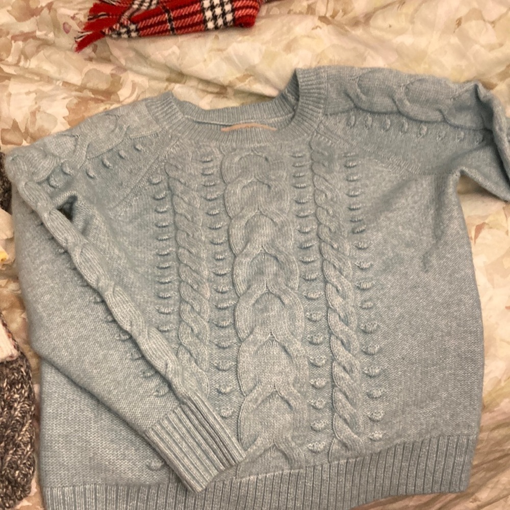 Loft blue cable knit sweater